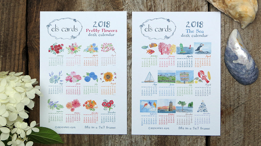 watercolor desk calendars