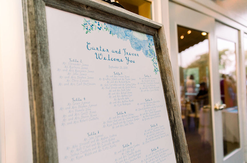 Hydrangea Seating chart