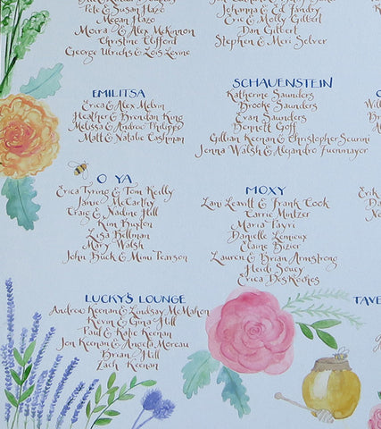 gold calligraphy and florals