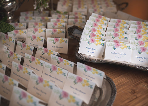 custom floral escort cards