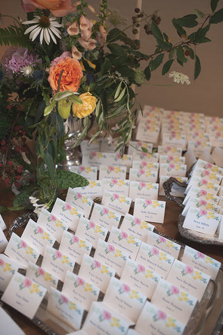 floral escort cards