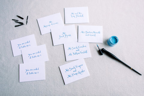 escort card calligraphy