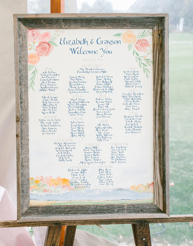 hand painted seating chart
