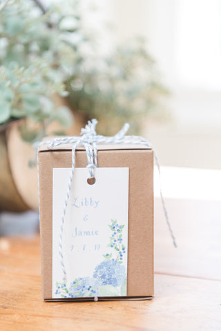 hydrangea and blueberry gift tag