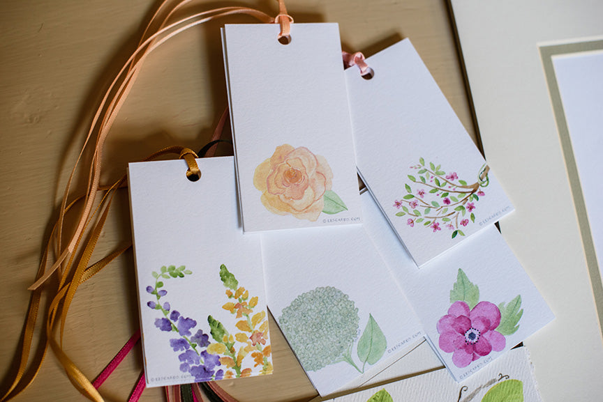 floral gift tags