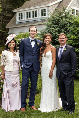 Bride and groom with parents