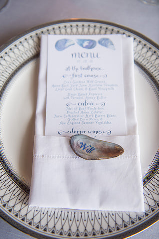 menu with calligraphy shell