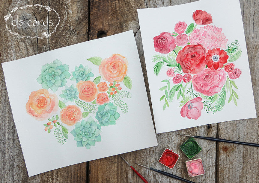 Watercolor floral prints