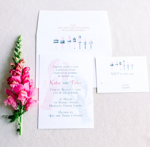 lobster buoys wedding invitation