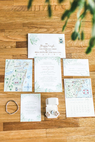 Flourishing greenery invitation suite