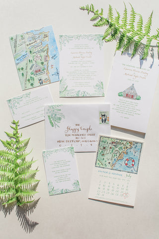 Invitation suite with ferns