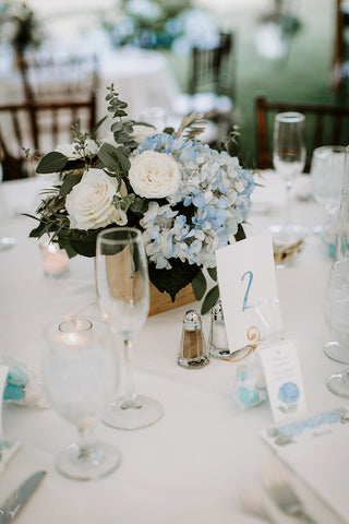 Hydrangea wedding table number