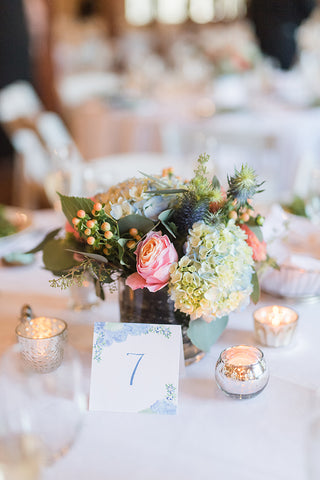 hydrangea wedding table number