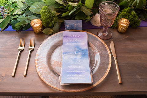 place setting with menu