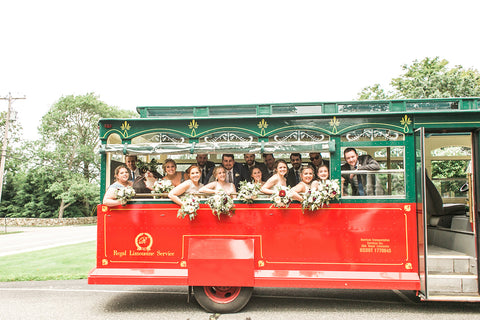 Trolley with bridal party