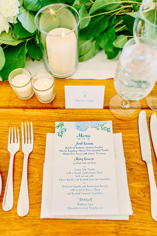watercolor wedding table menu