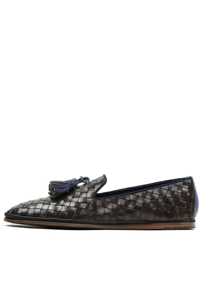 Basket Weave Men's Leather Loafers with 