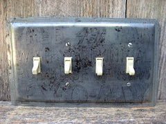 Quad Switch Plates Made From Vintage Pie Pans