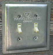 The final product is a reproduction baking pan switch plate.