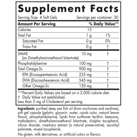 supplement facts for Omega  Focus Junior