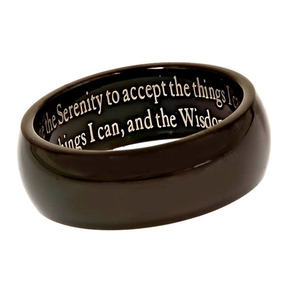 SERENITY PRAYER Black Wedding Band