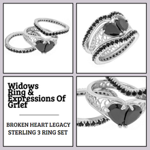 Load image into Gallery viewer, Broken Heart 3 ring Set in Sterling Silver
