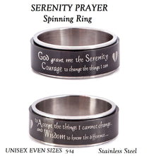 Load image into Gallery viewer, SERENITY PRAYER Spinning Prayer Wheel Ring
