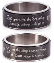 Load image into Gallery viewer, SERENITY PRAYER Spinning Prayer Wheel Ring
