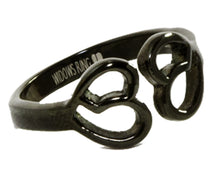 Load image into Gallery viewer, HEARTS APART -Widows Ring for Soulmates Black Stainless Steel Ring
