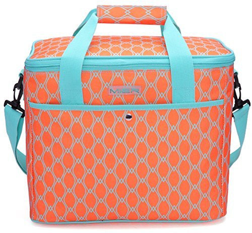 Mier Large Soft Cooler Coral and light blue 