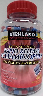 Kirkland Extra Strength Rapid Release Acetaminophen 500mg Pain Fever Reliever - RokBuy - Health -