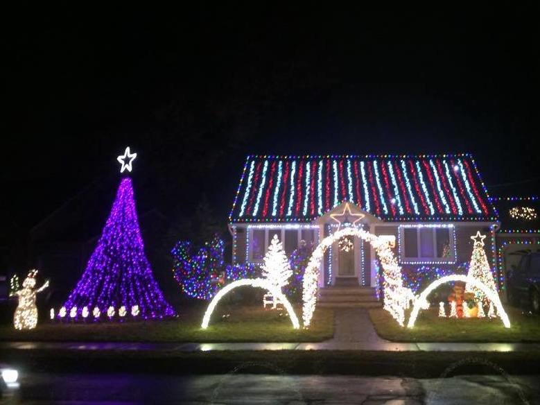 Mark DeSomma's house, elaborately decorated with old-fashioned string lights, is the draw of the neighborhood in Fair Lawn, N.J. Courtesy of Mark DeSomma