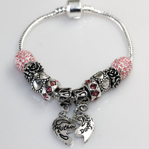 Clancy Komst Doe mijn best 8.5" Mother Daughter Charm Bracelet Pandora Style - Sexy Sparkles Fashion  Jewelry