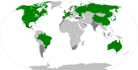 Map of Grand Prix, Formula One host nations and circuits 