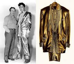 Gold Lame Suit Elvis Presley and Nudie Cohn