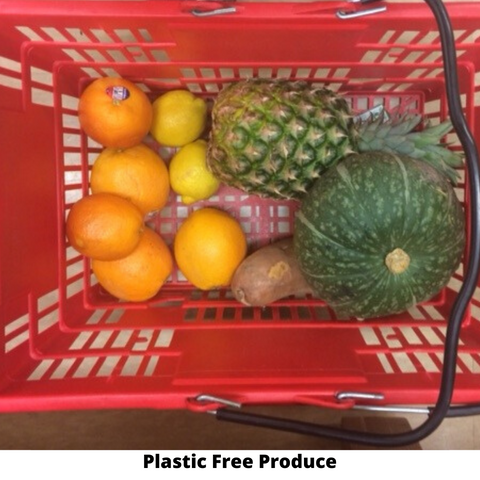 Tips for reducing plastic.  Plastic free produce.