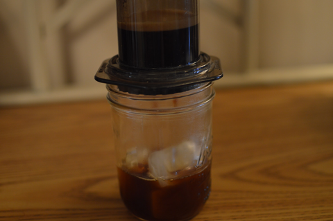 Shaken iced aeropress coffee