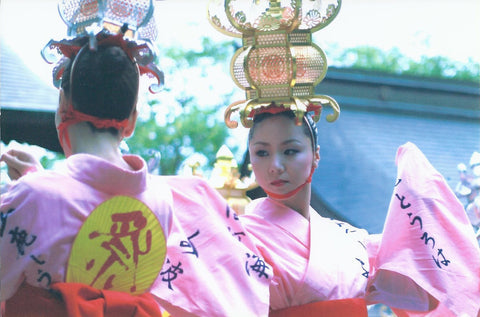 Yoko's Niece Ai, dancing in Yamaga Toro Matsuri (Yamaga Lantern Festival) in Kyushu