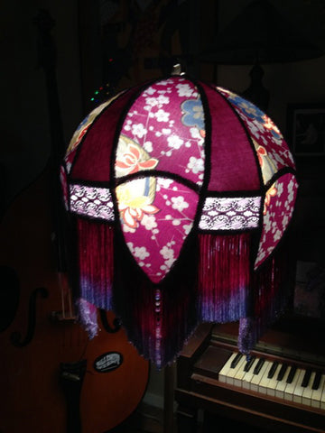 lampshade made from silks from "A Package"