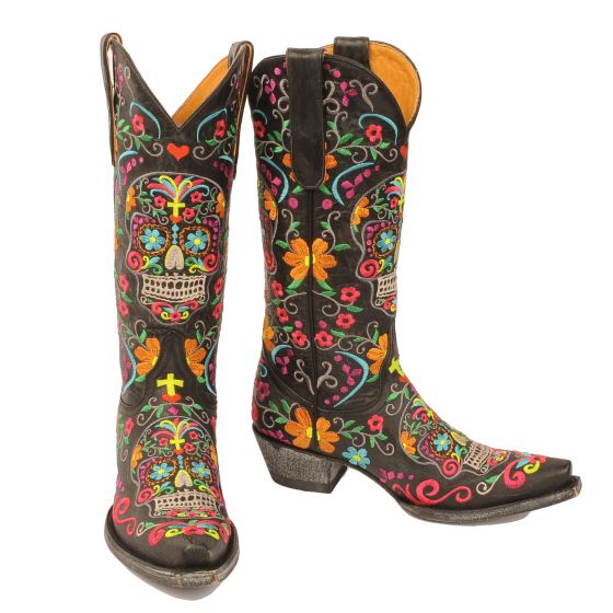 sugar skull boots