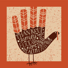 Image of drawn turkey with gratitude sentiments