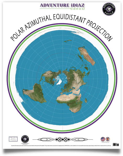 Polar Azimuthal Equidistant Projection Map Of The Earth Wide World Maps And More