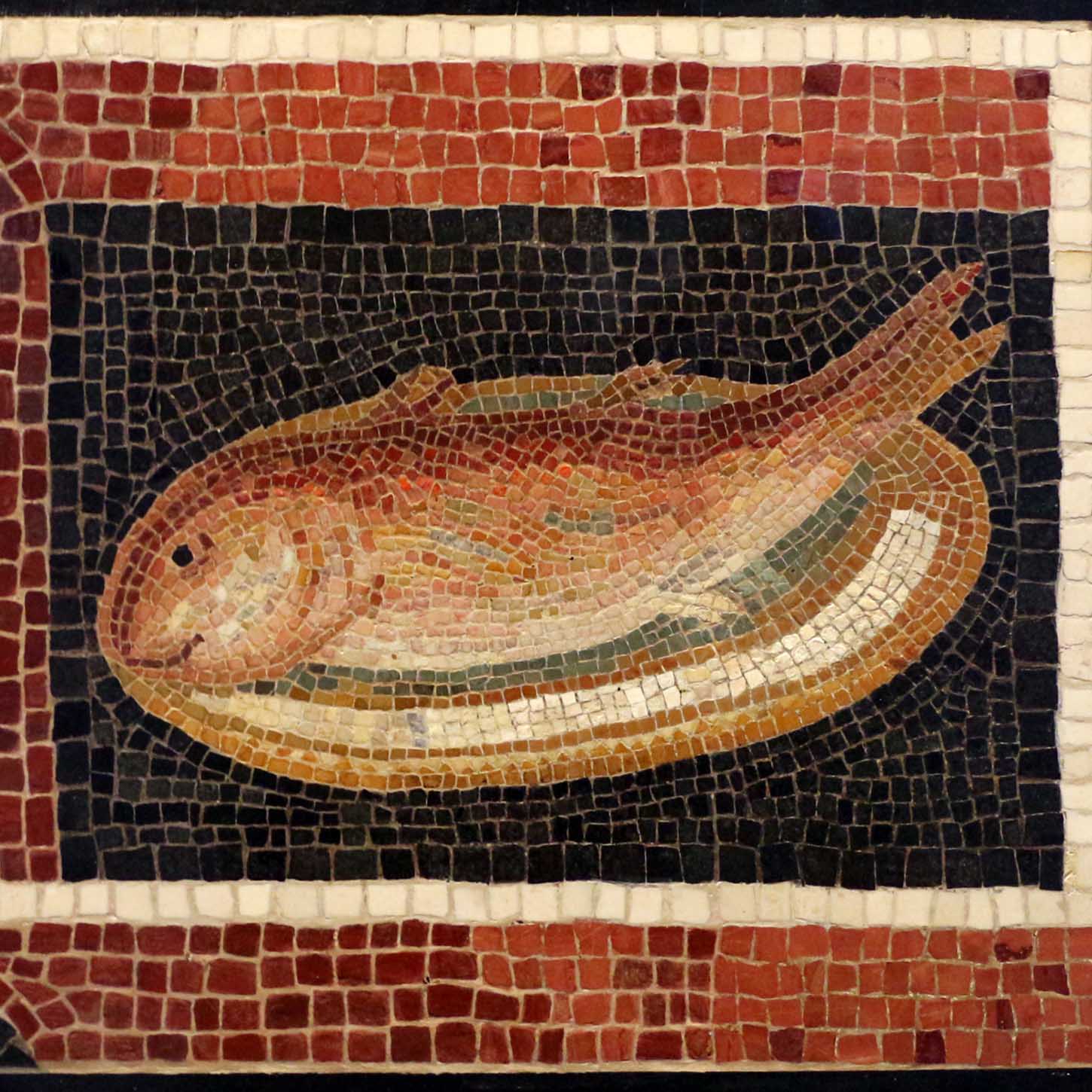 Ancient Roman mosaic of a fish