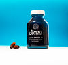thumbnail-A bottle of Simris Algae Omega-3 alongside two softgel capsules