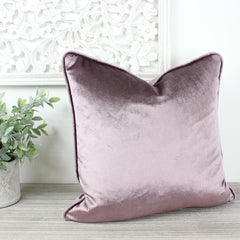 Glamour Mauve Velvet Piped Cushion