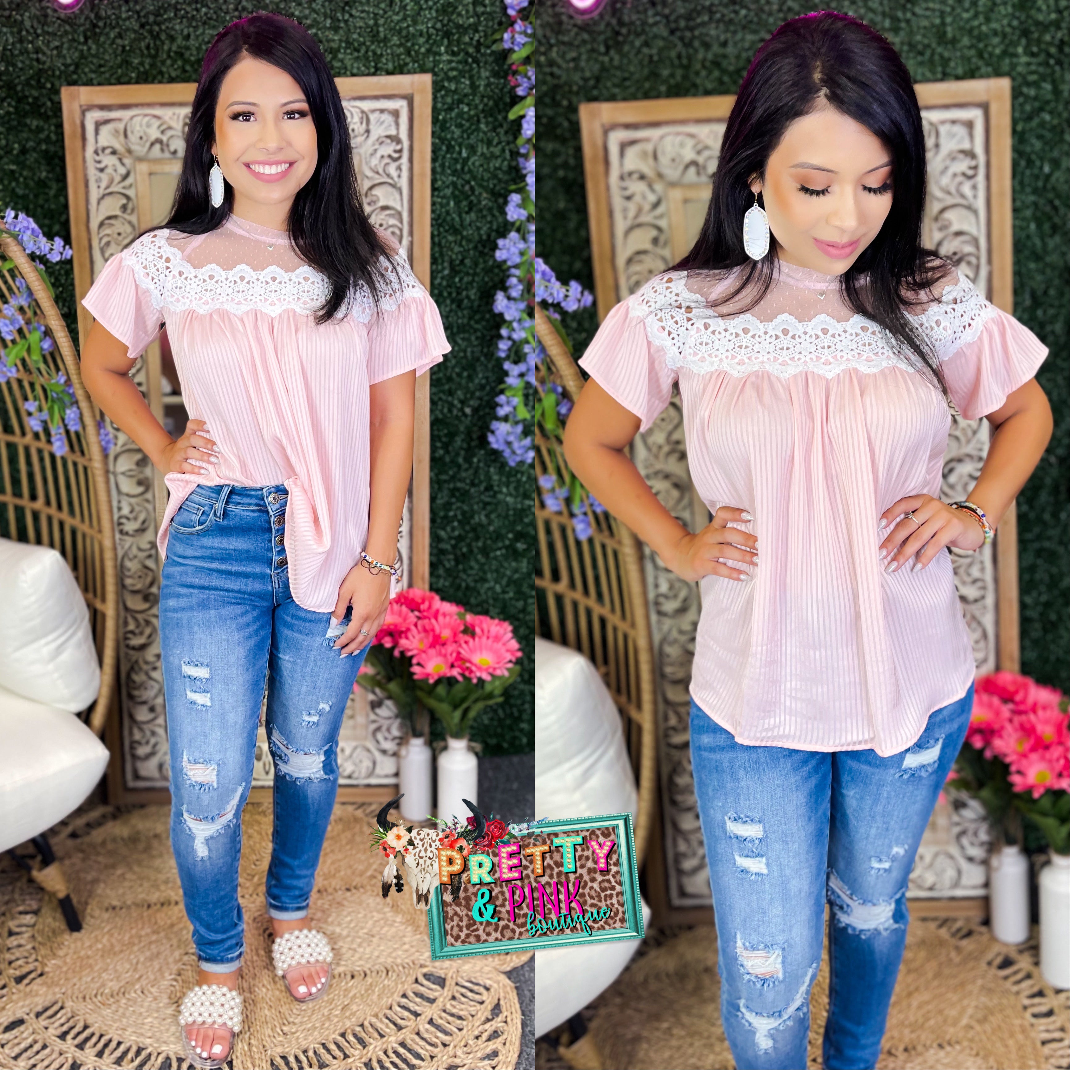 jayda lace up top