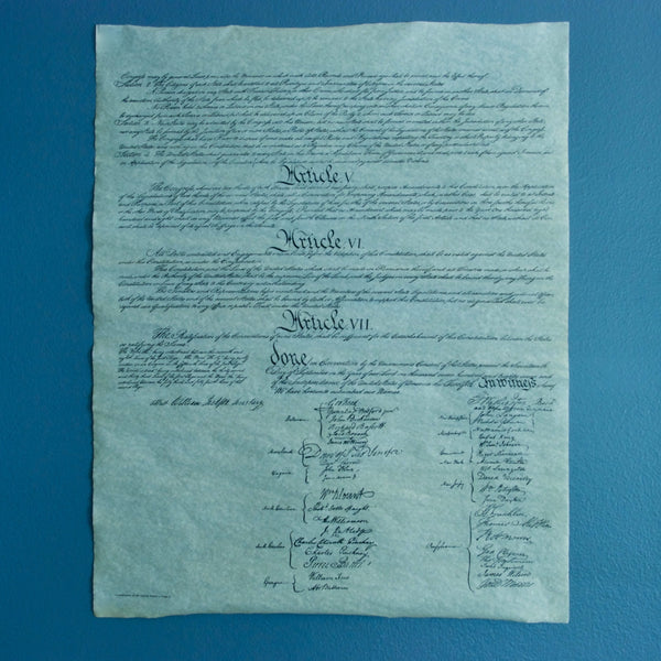 Historic Document REPLICA CONSTITUTION  OF THE U.S.A ON LINEN PAPER new 38201 