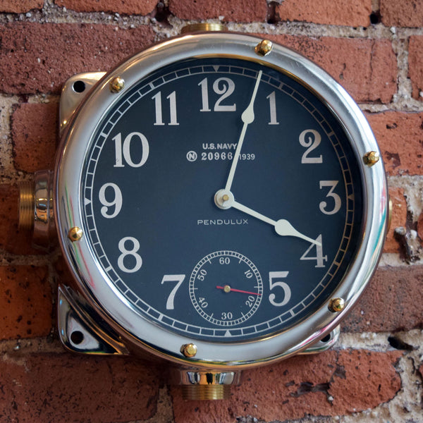 Navy Aluminum Master Wall Clock
