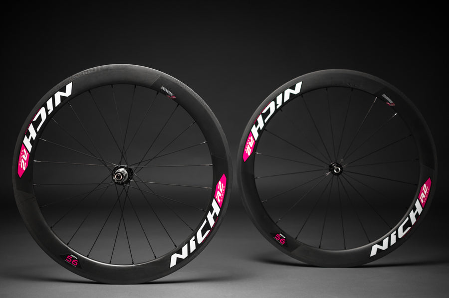 NICH Carbon wheelset Pink decal Atem2 tubular