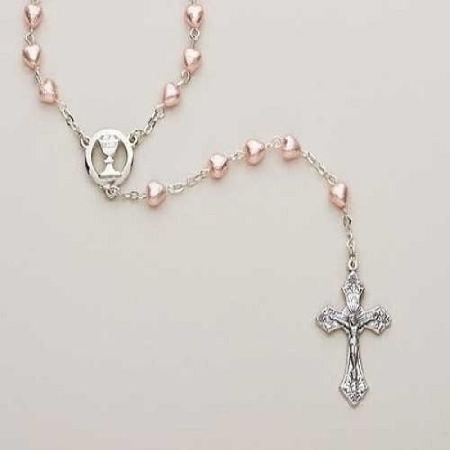 Roman Inc. 18" HEART PEARL ROSARY IN BLUE VELVET BOX - Ria's Hallmark & Jewelry Boutique